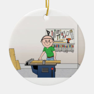 Carpenter - Male Ceramic Ornament