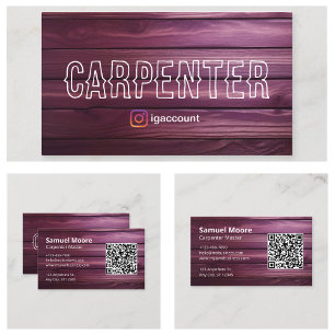 Carpenter Master Design Wood Templates Business Card