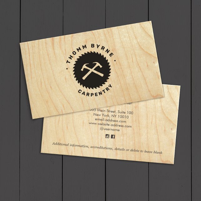 Carpenter Plywood  Construction Business Card (Creator Uploaded)