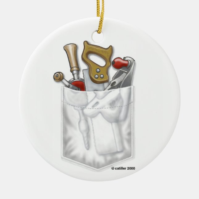 Carpenter Pocket Ceramic Ornament (Front)