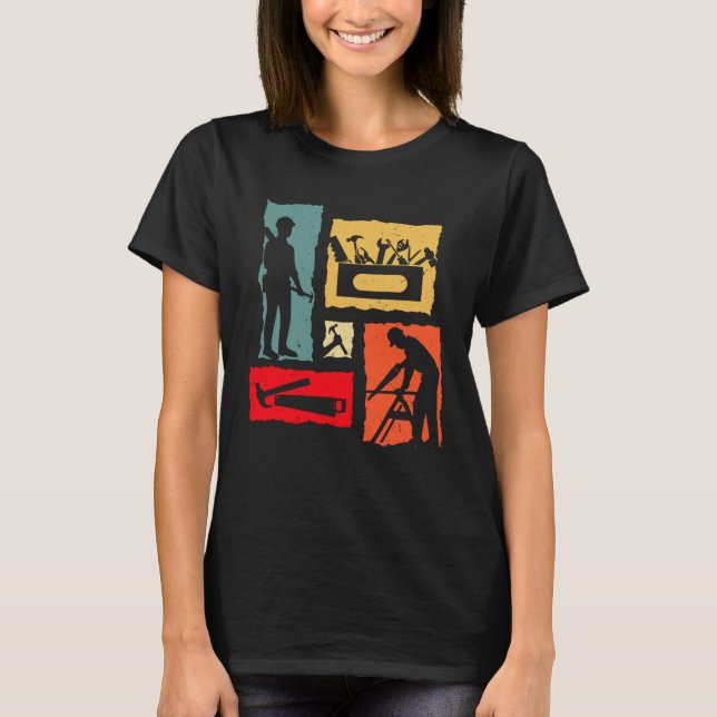 Carpenter Retro Woodworker T-Shirt (Front)