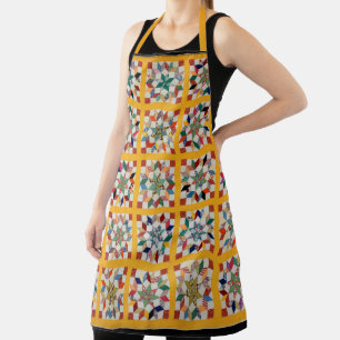 Carpenter’s wheel quilt All-Over Print Apron