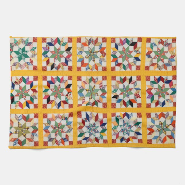 Carpenter’s wheel quilt tea towel (Horizontal)