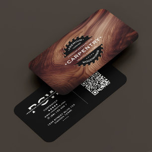 Carpenter Saw Woodwork Construction Wood Modern Business Card