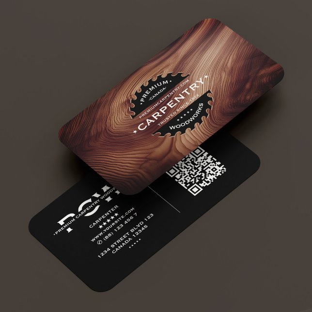 Carpenter Saw Woodwork Construction Wood Modern Business Card (Carpenter Saw Woodwork Construction Wood Modern Business Card
)