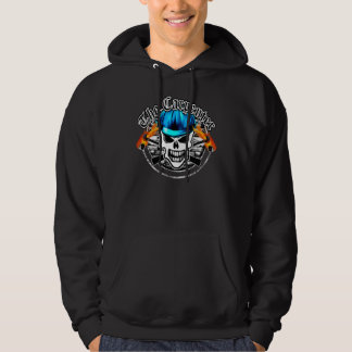 Carpenter Skull and Blue Hard Hat Hoodie
