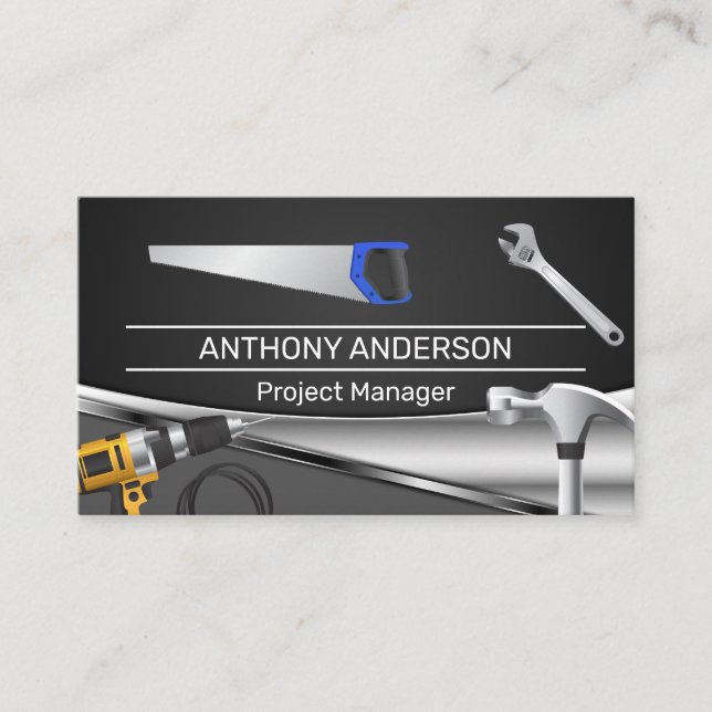 Carpenter Tools | General Contractor Business Card (Front)