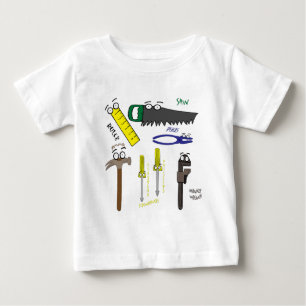 Carpenter Tools Whimsical Cartoon Art Baby T-Shirt
