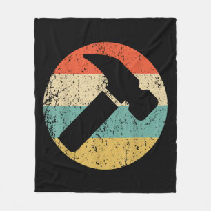 Carpenter Vintage Retro Hammer Fleece Blanket