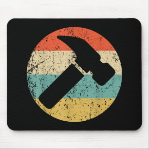 Carpenter Vintage Retro Hammer Mouse Pad