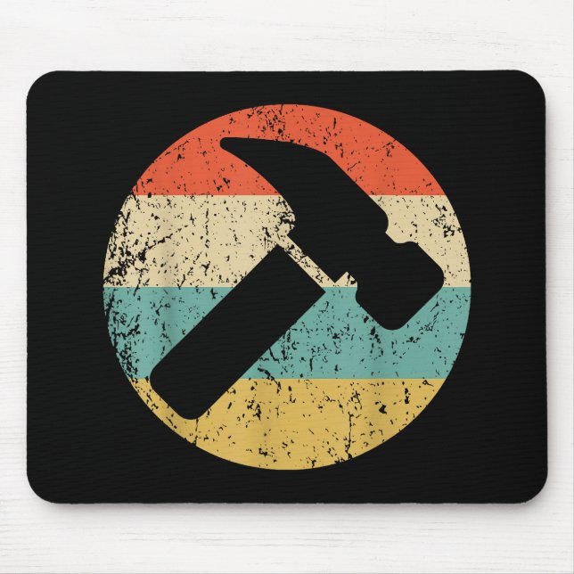 Carpenter Vintage Retro Hammer Mouse Pad (Front)