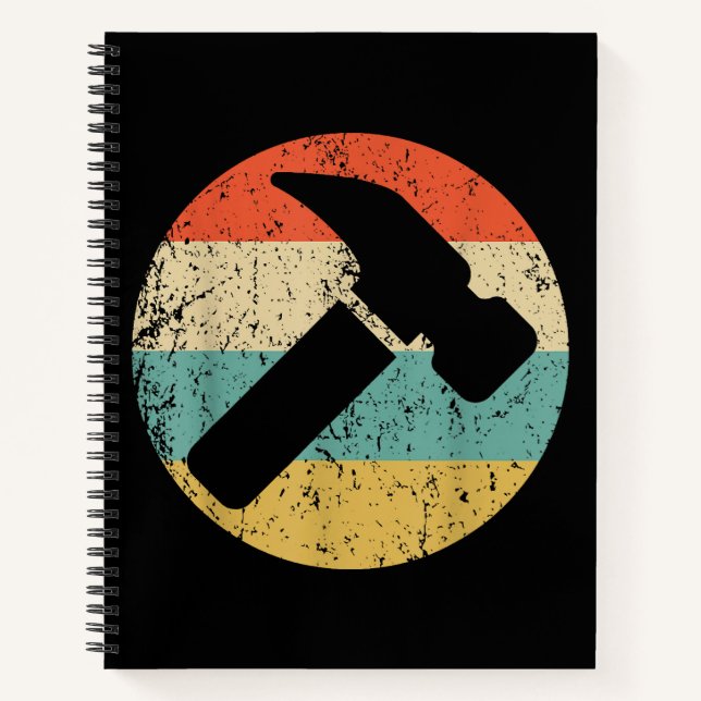 Carpenter Vintage Retro Hammer Notebook (Front)