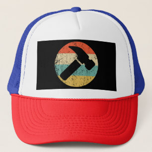 Carpenter Vintage Retro Hammer Trucker Hat