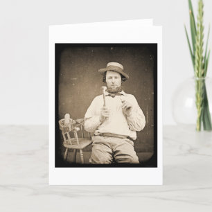 Carpenter with Hammer Daguerreotype 1844 Card