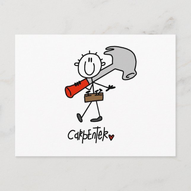 Carpenter With Hammer Postcard (Front)