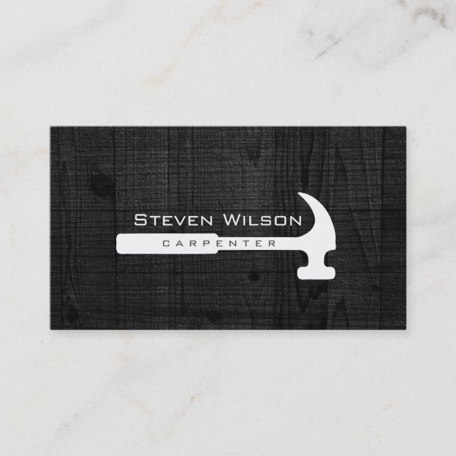Carpenter Woodworker Professional Tool Wood Business Card (Front)