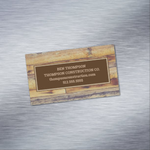 Carpenter Woodworking Handyman Construction Worker Magnetic Business Card
