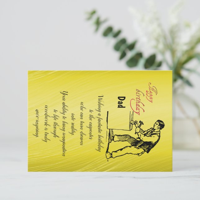 Carpenter's birthday  card (Standing Front)