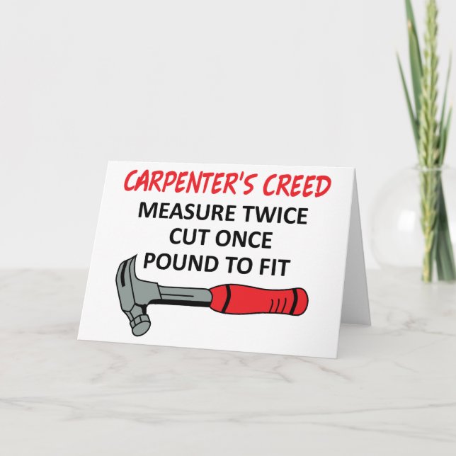 Carpenter's Creed Card (Front)