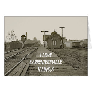 CARPENTERSVILLE ILLINOIS RAILROAD DEPOT TRAIN 1890