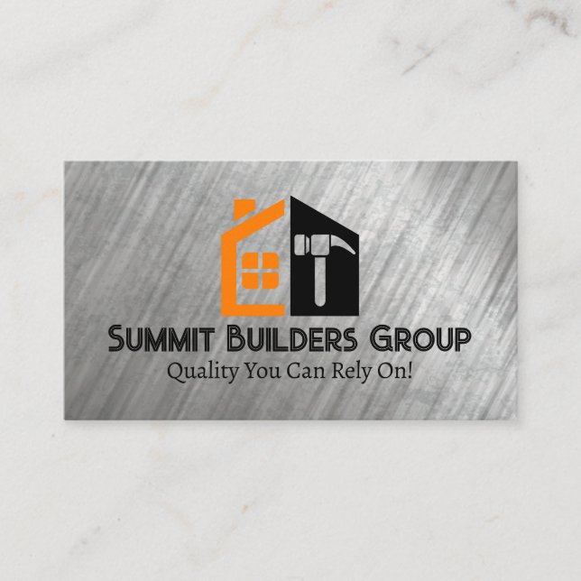 Carpentry Build Home Hammer | General Contractor Business Card (Front)