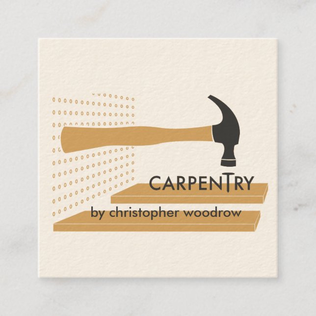 Carpentry Carpenter Woodworker Business Card (Front)