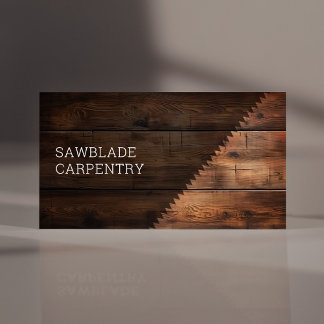 Carpentry Construction Wooden rustic timber saw Business Card