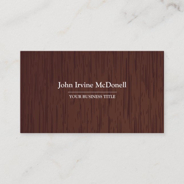 Carpentry - Dark Wood Texture Business Card (Front)
