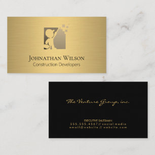 Carpentry Gold Metallic Business Card