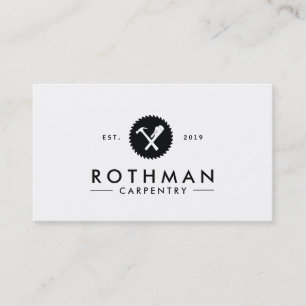 Carpentry Hammer , Pipe Wrench, Round Saw Logo Business Card