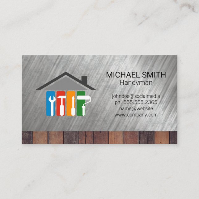 Carpentry | Hardware Tools | Construction Builder Business Card (Front)