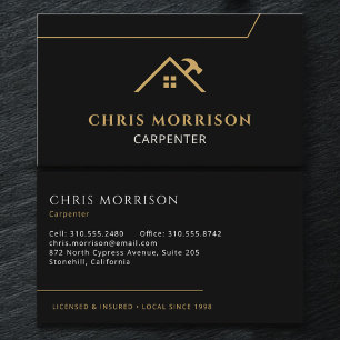 Carpentry Home Builder Carpenter Contractor  Business Card
