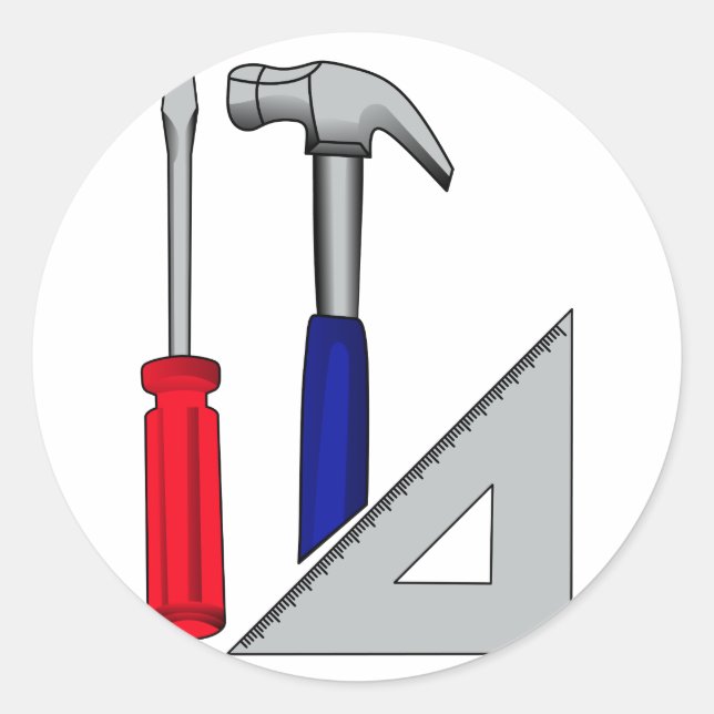 Carpentry logo classic round sticker (Front)