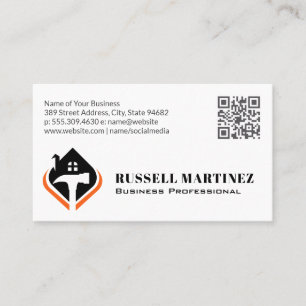 Carpentry Logo   QR Code Business Card