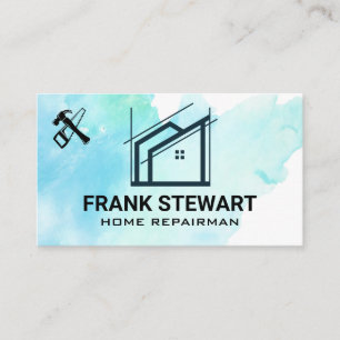 Carpentry Tools and Home Icon Business Card