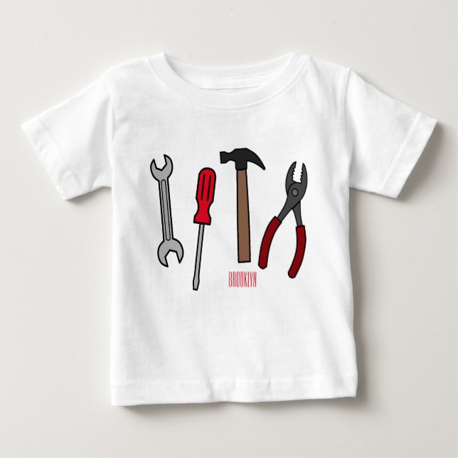 Carpentry tools cartoon illustration  baby T-Shirt (Front)