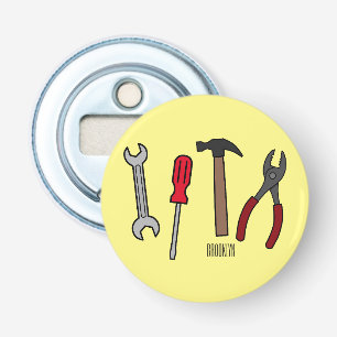 Carpentry tools cartoon illustration bottle opener