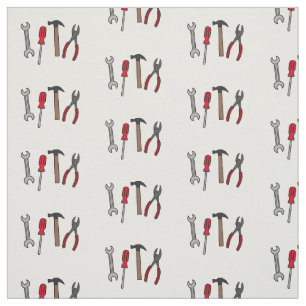 Carpentry tools cartoon illustration  fabric