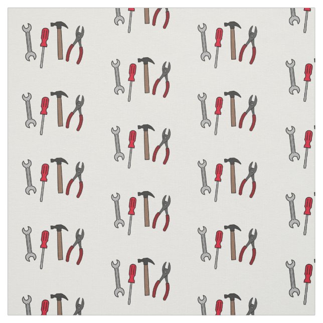 Carpentry tools cartoon illustration  fabric (Swatch)