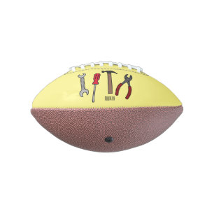 Carpentry tools cartoon illustration football