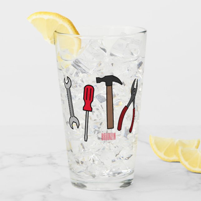 Carpentry tools cartoon illustration  glass (Front Ice)