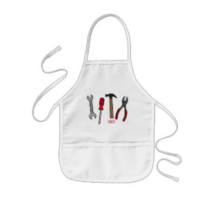 Carpentry tools cartoon illustration kids apron