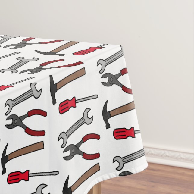 Carpentry tools cartoon illustration  tablecloth (In Situ)