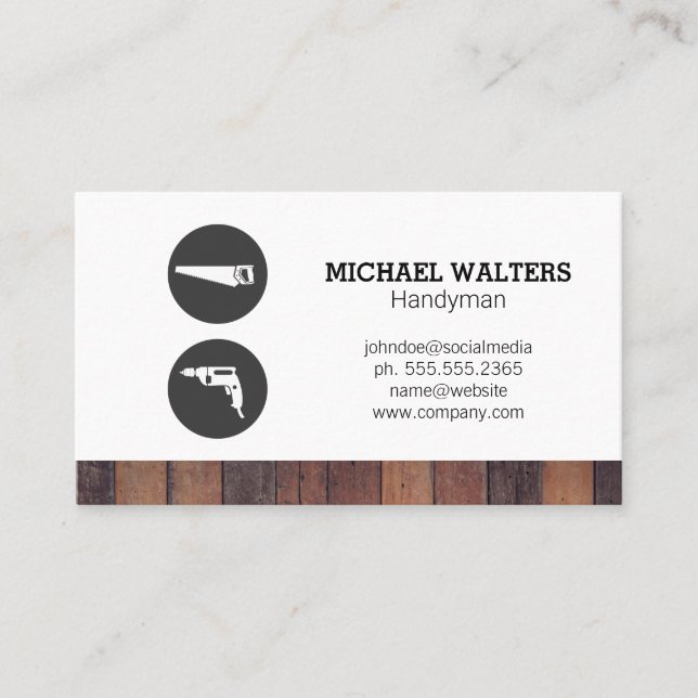 Carpentry Tools | Construction Builder  Business Card (Front)