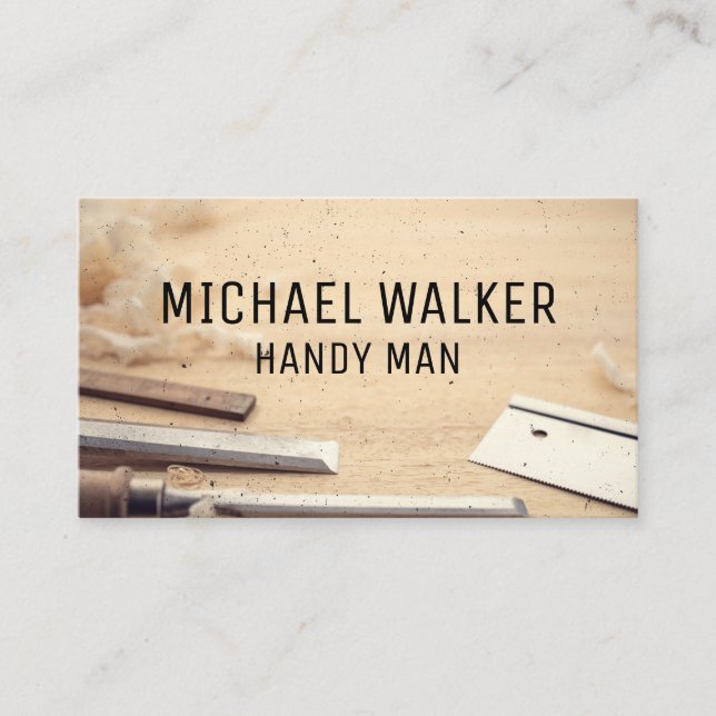 Carpentry Tools | Hardware | Wood Work Business Card (Front)