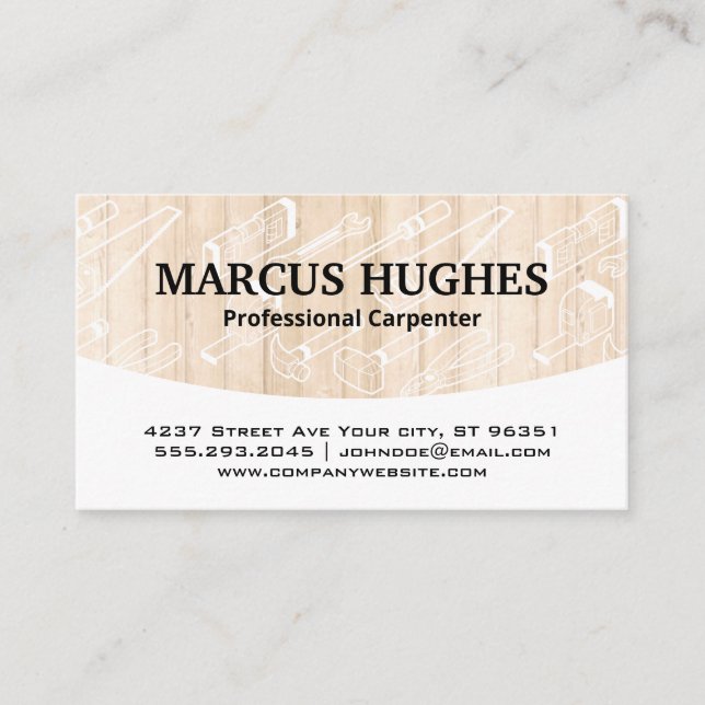 Carpentry Tools | Hardwood Panels Business Card (Front)