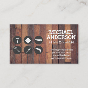 Carpentry Tools   Wood Boards Business Card