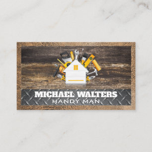Carpentry Tools   Wooden Boards Steel Leather  Business Card