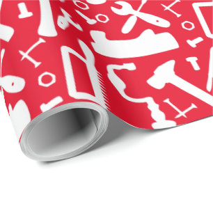 Carpentry Woodwork Tools Of The Trade Pattern Wrapping Paper