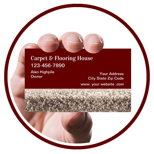 Carpet And Flooring Services Business Cards (Carpet Floor Cleaning)